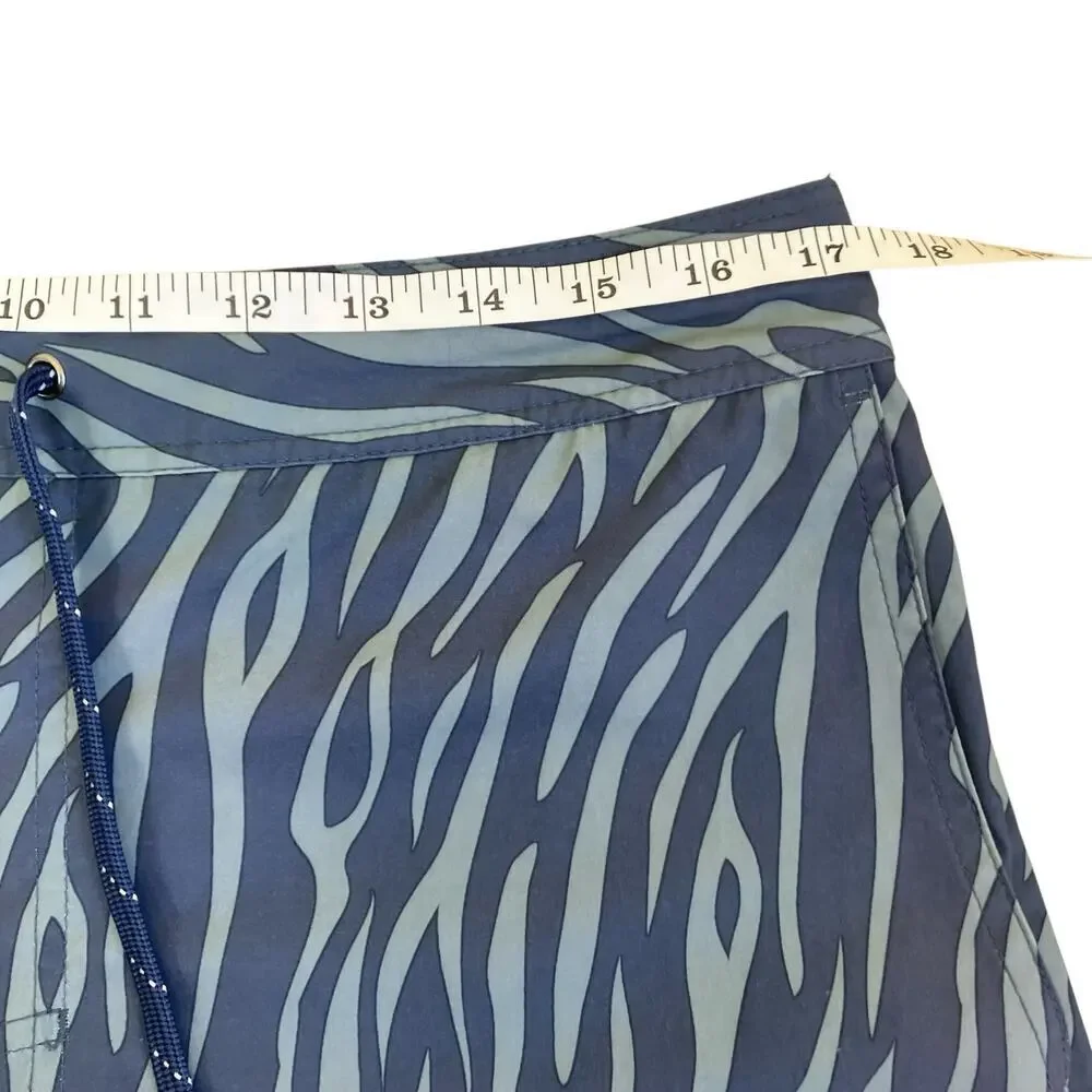 Fair Harbor Mens Sz XL Swim Trunks Built-in Shorts The Ozone Dark Denim Tiger
